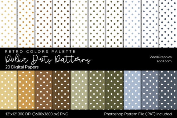 Download Polka Dots Retro Digital Papers - Digital paper Collection