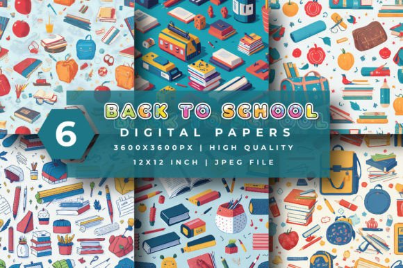 Download Back to School Digital Papers - Digital paper Collection