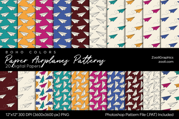 Download Paper Airplanes Boho Digital Papers - Digital paper Collection