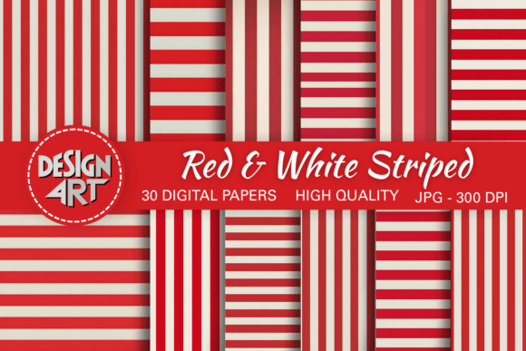 Download Red &amp; White Striped Digital Background - Striped Collection