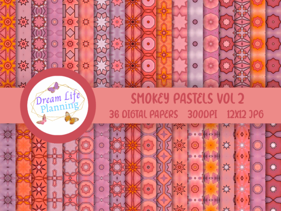 Download Smokey Pastels Vol 2 Digital Papers - Digital paper Collection