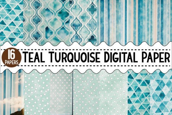 Download Teal Turquoise Digital Paper - Digital paper Collection
