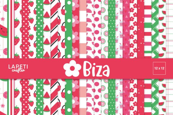 Download Summer Fruit Digital Paper Pack - Digital paper Collection