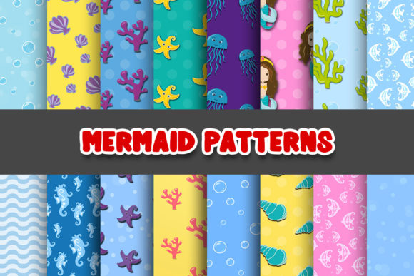 Download Mermaid Digital Papers Patterns - Digital paper Collection