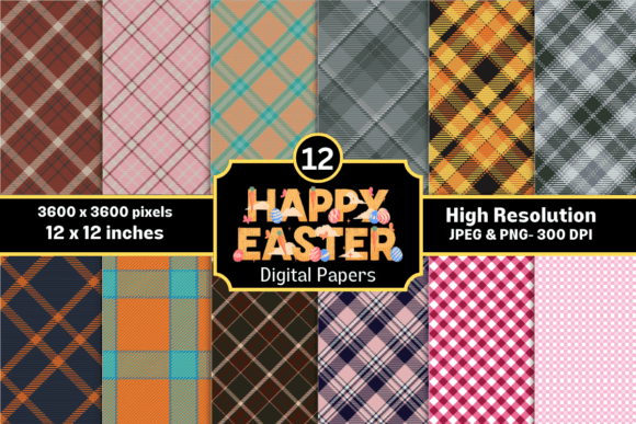 Download Easter Spring Plaid Digital Papers - Digital paper Collection