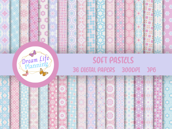 Download Soft Pastels Digital Papers - Digital paper Collection
