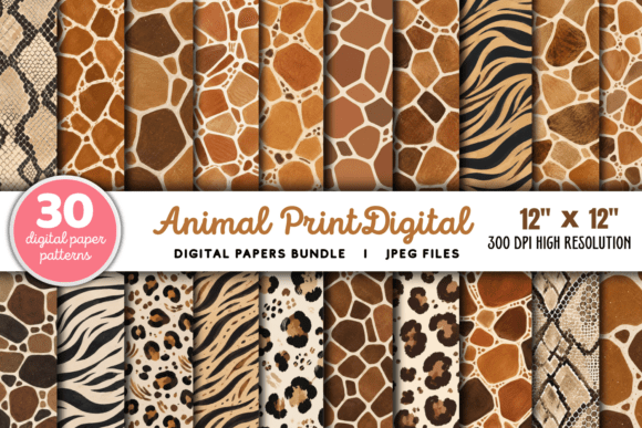 Download Animal Print Digital Paper Bundle - Digital paper Collection