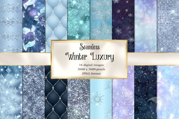 Download Winter Luxury Digital Paper - Digital paper Collection