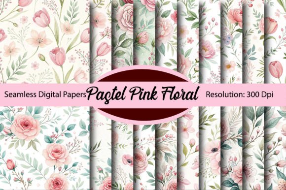 Download Pastel Pink Floral Digital Paper - Digital paper Collection
