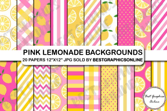 Download Pink Lemonade Digital Background Papers - Lemon Collection