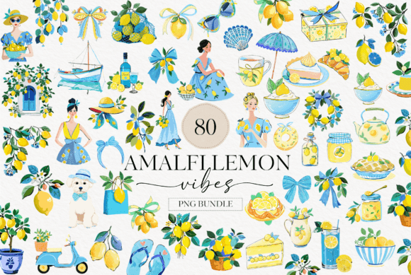Download Amalfi Lemon Clipart Set - Lemon Collection