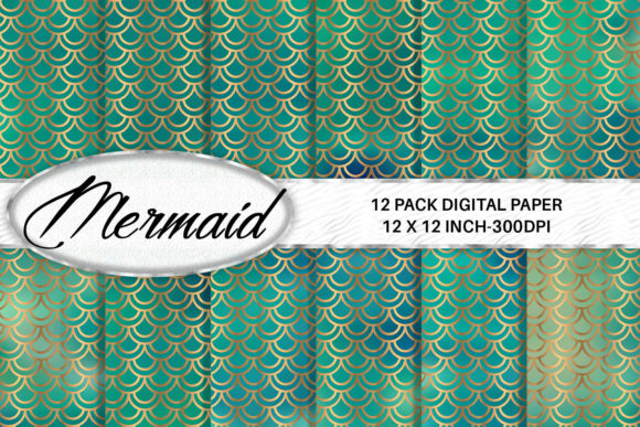 Download Green Mermaid Scales Digital Paper - Digital paper Collection