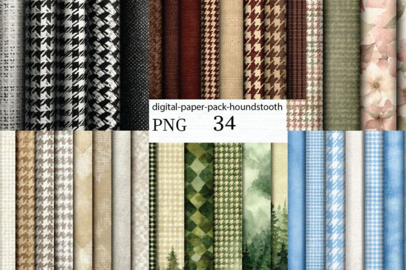 Download Houndstooth Digital Paper Pack PNG - Digital paper Collection