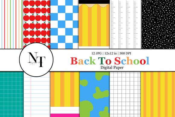 Download Back to School Digital Paper - Digital paper Collection