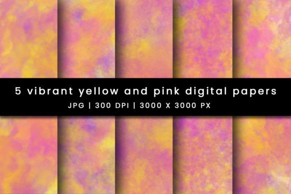 Download Vibrant Pink and Yellow Digital Papers - Digital paper Collection