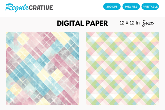 Download Pastel Gingham Digital Paper Pattern - Digital paper Collection