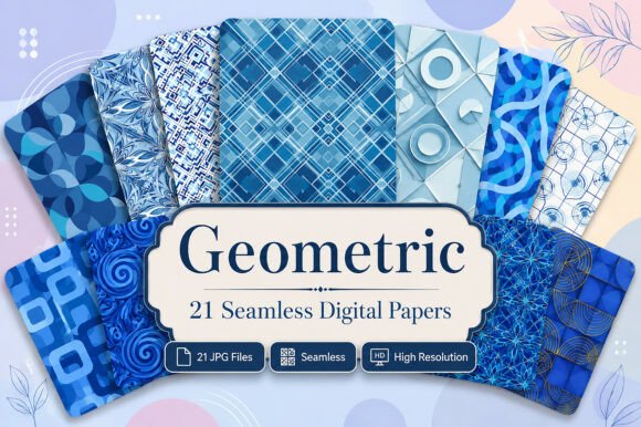 Download Geometric Digital Papers Bundle - Digital paper Collection