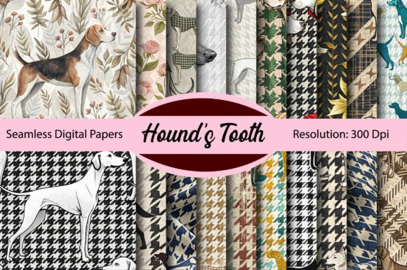 Download Hound's Tooth Seamless Digital Paper - Digital paper Collection