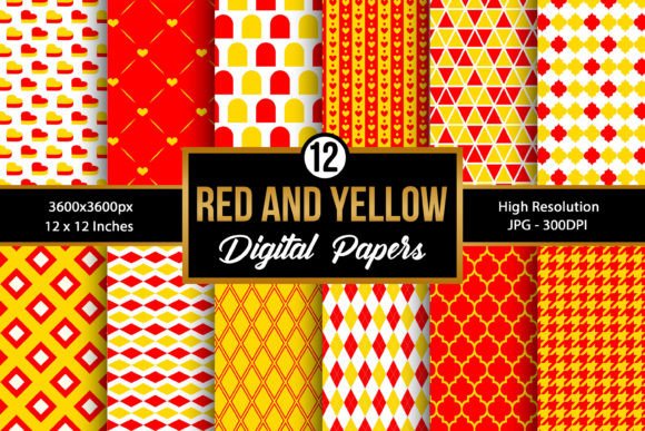 Download Red and Yellow Digital Papers - Digital paper Collection
