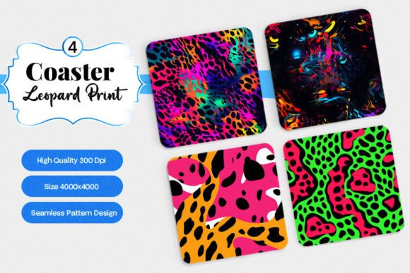 Download Leopard Coaster Digital Paper Designs - Digital paper Collection