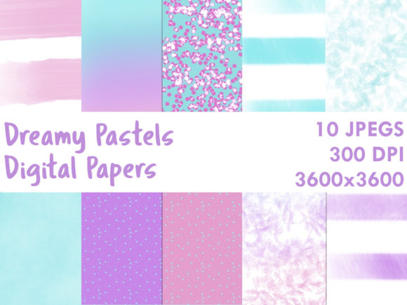 Download Dreamy Pastels Digital Papers - Digital paper Collection