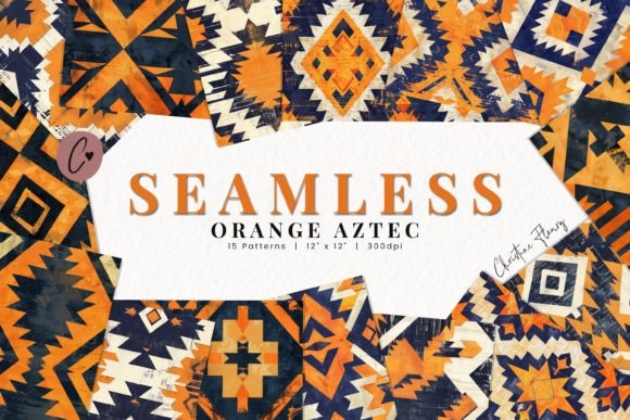 Download Seamless Orange Aztec Digital Paper - Digital paper Collection