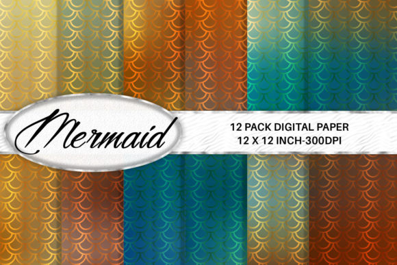 Download Mermaid Scales Digital Paper Background - Digital paper Collection