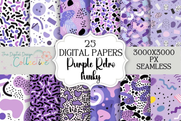 Download Purple Seamless Retro Digital Papers - Digital paper Collection