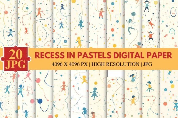 Download School Pastels Digital Paper - Digital paper Collection