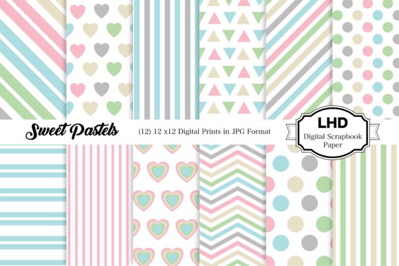 Download Sweet Pastels - Digital Papers - Digital paper Collection