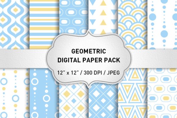 Download Light Blue Geometric Digital Papers - Digital paper Collection