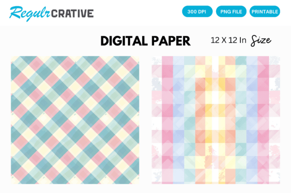 Download Pastel Gingham Digital Paper Pattern - Digital paper Collection