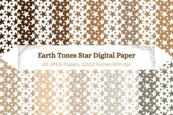 Download Earth Tones Star Digital Paper - Digital paper Collection
