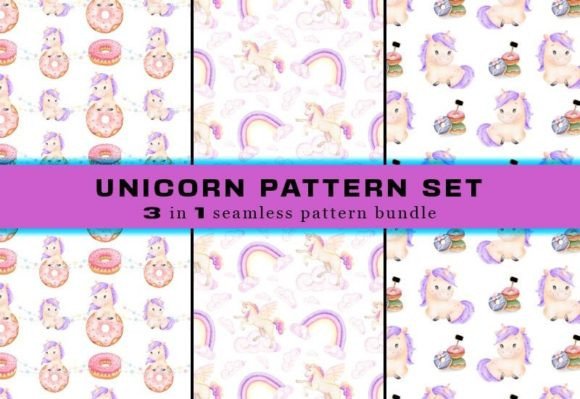 Download Unicorn Seamless Pattern Digital Papers - Digital paper Collection