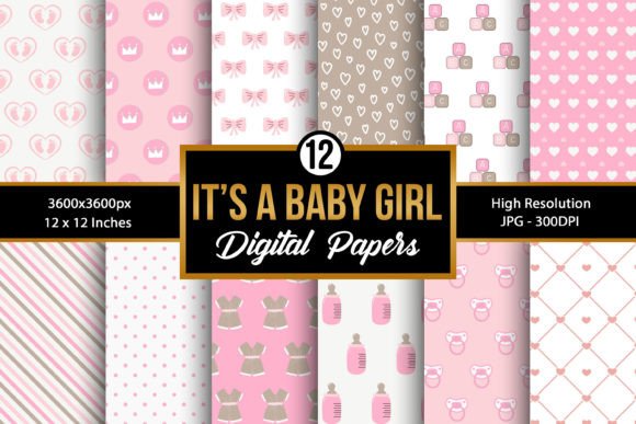 Download Baby Girl Pink Digital Papers - Digital paper Collection