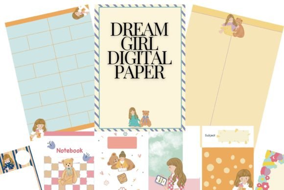 Download Dream Girl Printable Digital Paper - Digital paper Collection