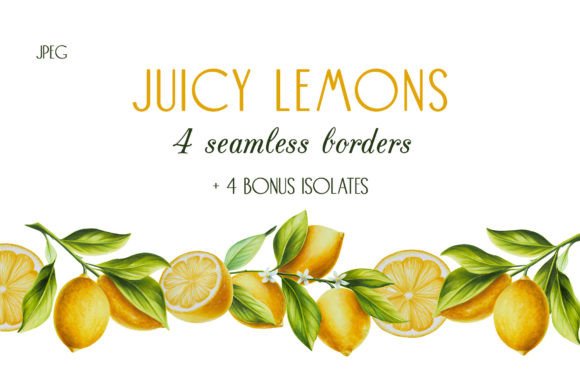 Download Juicy Lemons Seamless Borders/banners - Lemon Collection