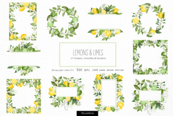Download Lemons and Limes Wreaths and Frames - Lemon Collection