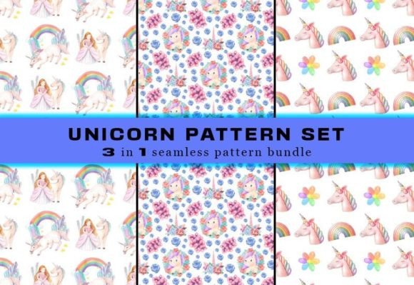 Download Unicorn Seamless Pattern Digital Papers - Digital paper Collection