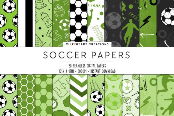 Download Green Soccer Seamless Digital Papers - Digital paper Collection