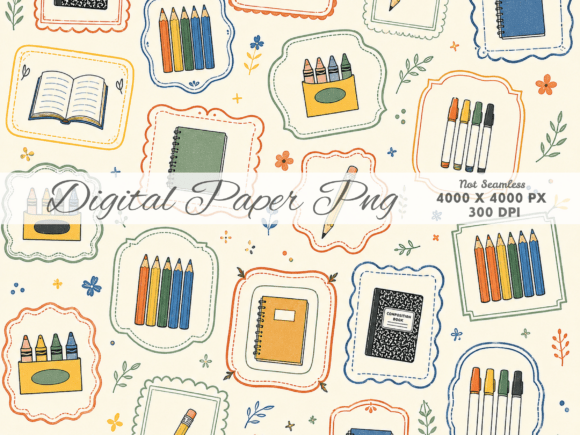 Download Cozy Classroom Essentials Digital Paper - Digital paper Collection