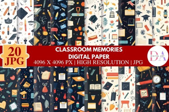 Download Classroom Memories Digital Paper - Digital paper Collection