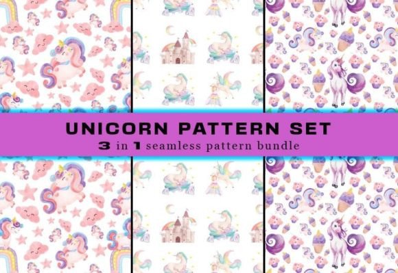 Download Unicorn Seamless Pattern Digital Papers - Digital paper Collection