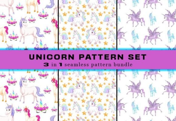 Download Unicorn Seamless Pattern Digital Papers - Digital paper Collection