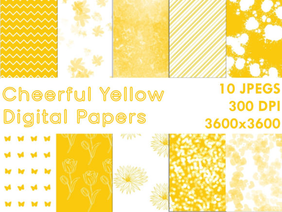 Download Cheerful Yellow Digital Papers - Digital paper Collection