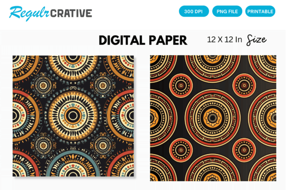 Download Aztec Tribal Digital Paper Backgrounds - Digital paper Collection