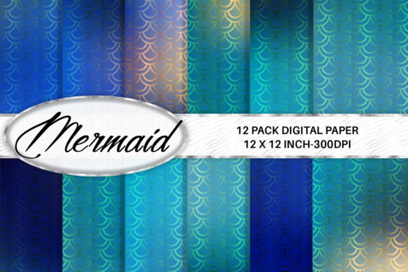 Download Turquoise Mermaid Scales Digital Paper - Digital paper Collection