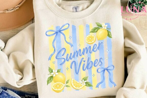 Download Summer Vibes Lemon Bow PNG Sublimation - Lemon Collection