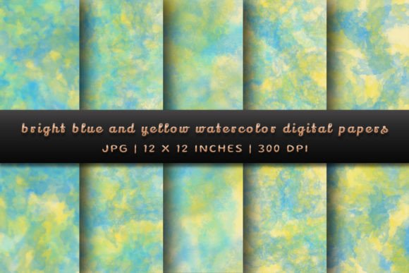 Download Bright Blue and Yellow Digital Papers - Digital paper Collection