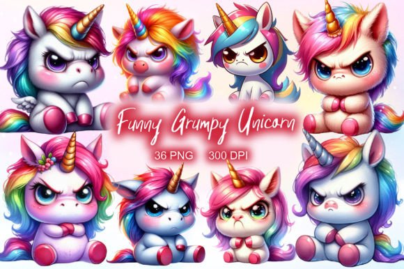 Download Funny Grumpy Unicorn Clipart PNG - Unicorn Collection